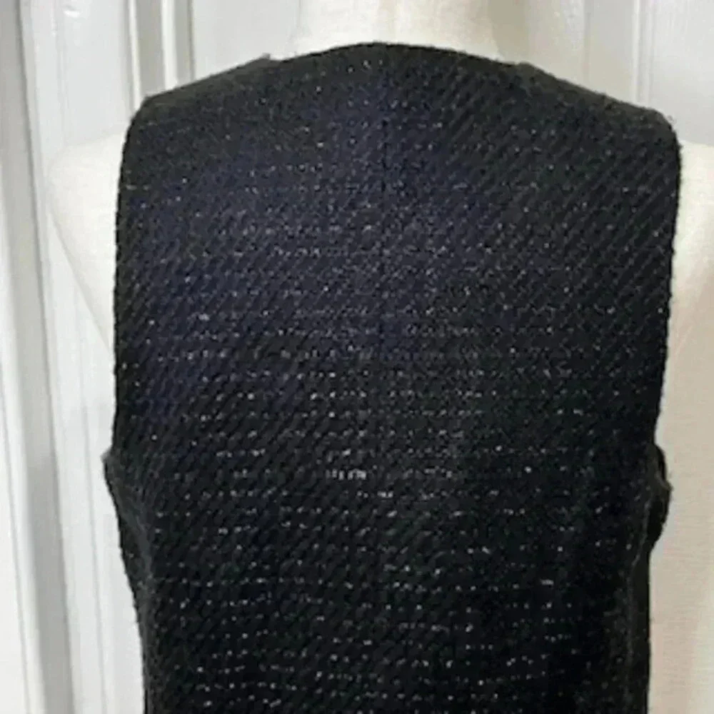 NEW Jason Wu V-neck 3 Button Black Tweed Metallic Vest Women’s Sz Medium‎ NWT